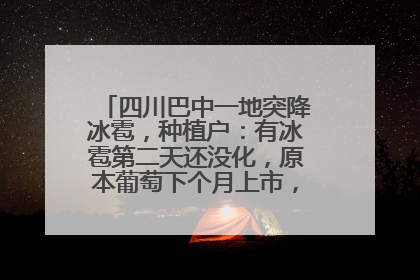 四川巴中一地突降冰雹，种植户：有冰雹第二天还没化，原本葡萄下个月上市，现在全被打落