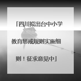 四川拟出台中小学教育惩戒规则实施细则！征求意见中