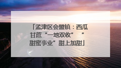孟津区会盟镇：西瓜甘蔗“一地双收” “甜蜜事业”甜上加甜