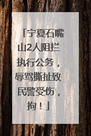 宁夏石嘴山2人阻拦执行公务，辱骂撕扯致民警受伤，拘！