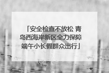 安全检查不放松 青岛西海岸新区全力保障端午小长假群众出行