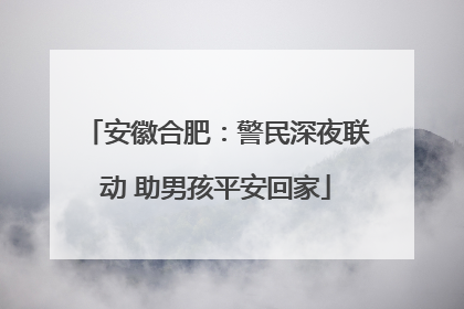 安徽合肥：警民深夜联动 助男孩平安回家
