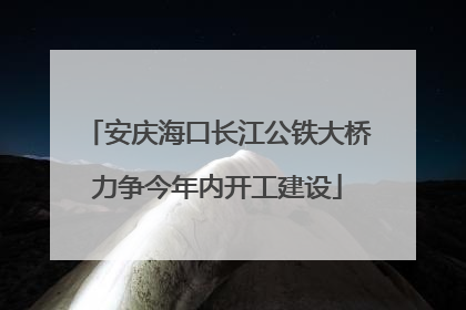 安庆海口长江公铁大桥力争今年内开工建设