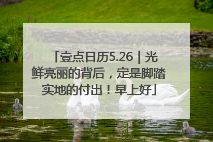 壹点日历5.26｜光鲜亮丽的背后，定是脚踏实地的付出！早上好