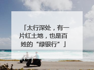 太行深处，有一片红土地，也是百姓的“绿银行”