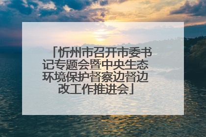 忻州市召开市委书记专题会暨中央生态环境保护督察边督边改工作推进会