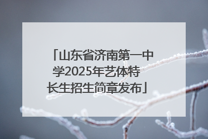 山东省济南第一中学2025年艺体特长生招生简章发布