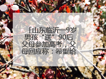 山东临沂一9岁男孩“送”90后父母参加高考，父母回应称：希望给孩子做榜样