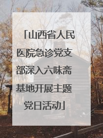 山西省人民医院急诊党支部深入六味斋基地开展主题党日活动
