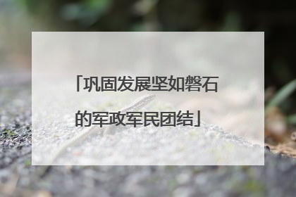 巩固发展坚如磐石的军政军民团结