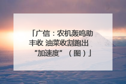 广信：农机轰鸣助丰收 油菜收割跑出“加速度”（图）