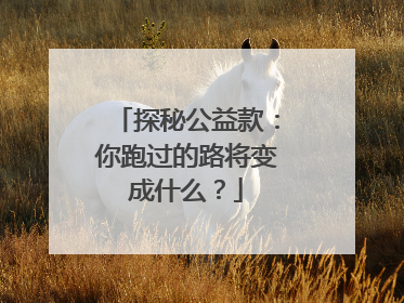 探秘公益款：你跑过的路将变成什么？