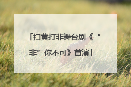 扫黄打非舞台剧《“非”你不可》首演