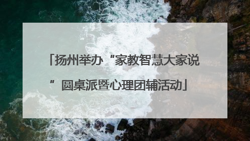 扬州举办“家教智慧大家说”圆桌派暨心理团辅活动