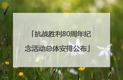 抗战胜利80周年纪念活动总体安排公布