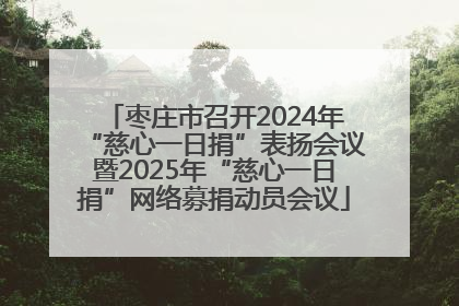 枣庄市召开2024年“慈心一日捐”表扬会议暨2025年“慈心一日捐”网络募捐动员会议