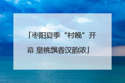 枣阳夏季“村晚”开幕 皇桃飘香汉韵浓