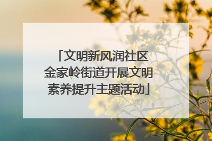 文明新风润社区 金家岭街道开展文明素养提升主题活动