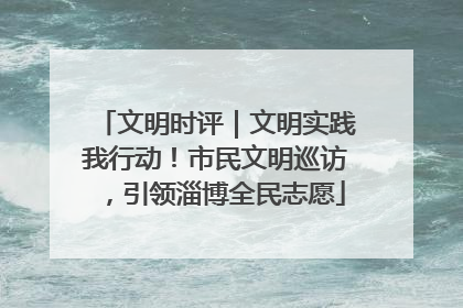 文明时评｜文明实践我行动！市民文明巡访，引领淄博全民志愿
