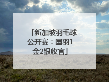 新加坡羽毛球公开赛：国羽1金2银收官