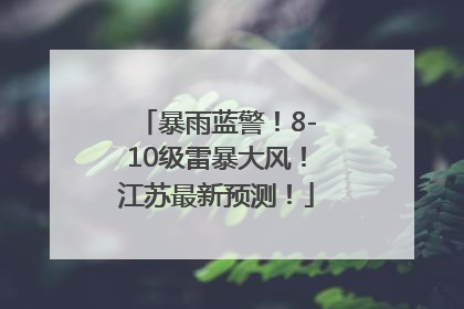 暴雨蓝警！8-10级雷暴大风！江苏最新预测！