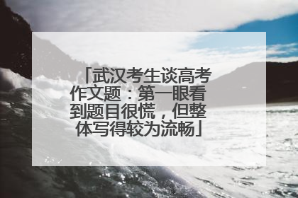 武汉考生谈高考作文题：第一眼看到题目很慌，但整体写得较为流畅