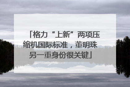 格力“上新”两项压缩机国际标准，董明珠另一重身份很关键
