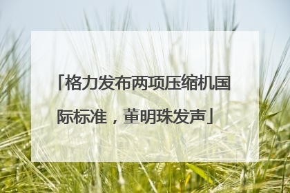 格力发布两项压缩机国际标准，董明珠发声