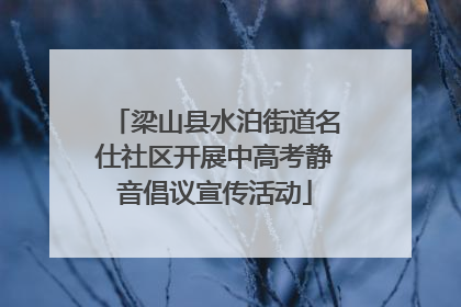 梁山县水泊街道名仕社区开展中高考静音倡议宣传活动