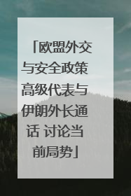 欧盟外交与安全政策高级代表与伊朗外长通话 讨论当前局势