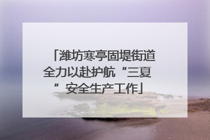 潍坊寒亭固堤街道全力以赴护航“三夏”安全生产工作