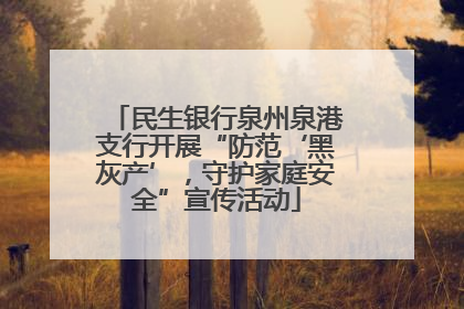 民生银行泉州泉港支行开展“防范‘黑灰产’，守护家庭安全”宣传活动