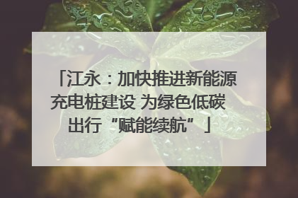 江永：加快推进新能源充电桩建设 为绿色低碳出行“赋能续航”