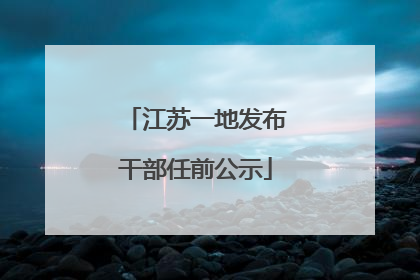 江苏一地发布干部任前公示