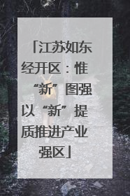 江苏如东经开区：惟“新”图强以“新”提质推进产业强区