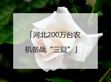 河北200万台农机备战“三夏”