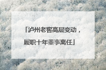 泸州老窖高层变动，履职十年董事离任