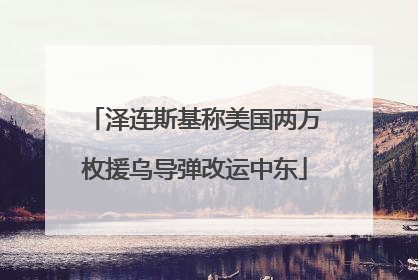 泽连斯基称美国两万枚援乌导弹改运中东