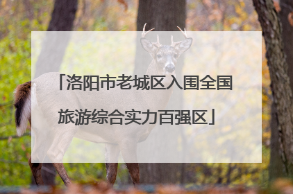 洛阳市老城区入围全国旅游综合实力百强区