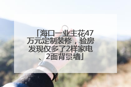 海口一业主花47万元定制装修，验房发现仅多了2样家电、2面背景墙