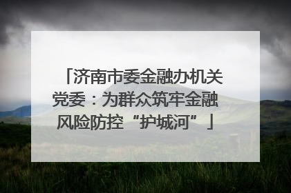 济南市委金融办机关党委：为群众筑牢金融风险防控“护城河”