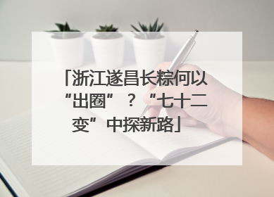 浙江遂昌长粽何以“出圈”？“七十二变”中探新路