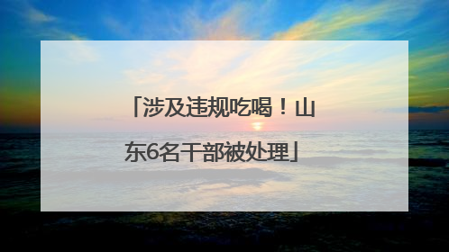 涉及违规吃喝！山东6名干部被处理