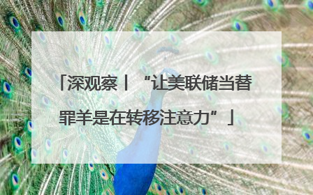 深观察丨“让美联储当替罪羊是在转移注意力”