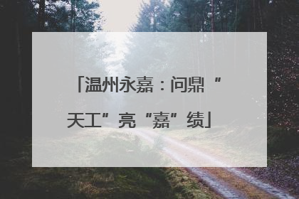 温州永嘉：问鼎“天工”亮“嘉”绩
