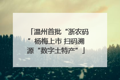 温州首批“浙农码”杨梅上市 扫码溯源“数字土特产”
