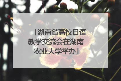 湖南省高校日语教学交流会在湖南农业大学举办
