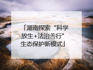 湖南探索“科学放生+法治善行”生态保护新模式