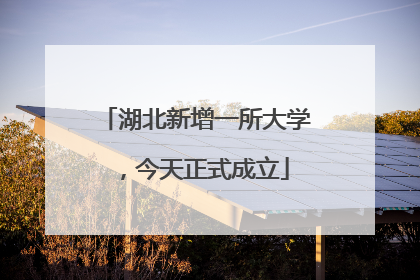 湖北新增一所大学，今天正式成立