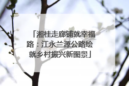 湘桂走廊铺就幸福路：江永兰源公路绘就乡村振兴新图景